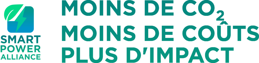Logo Smart Power Alliance avec Promesse Moins de CO2 MOINS DE COUTS PLUS D'IMPACT
